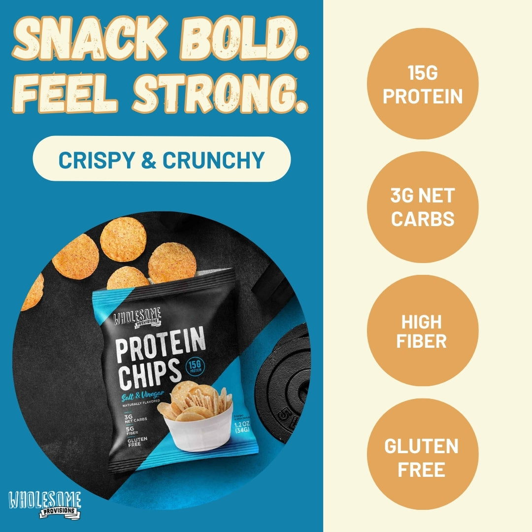 Protein Chips - Sea Salt Vinegar, High Protein & Fiber, Low Carb