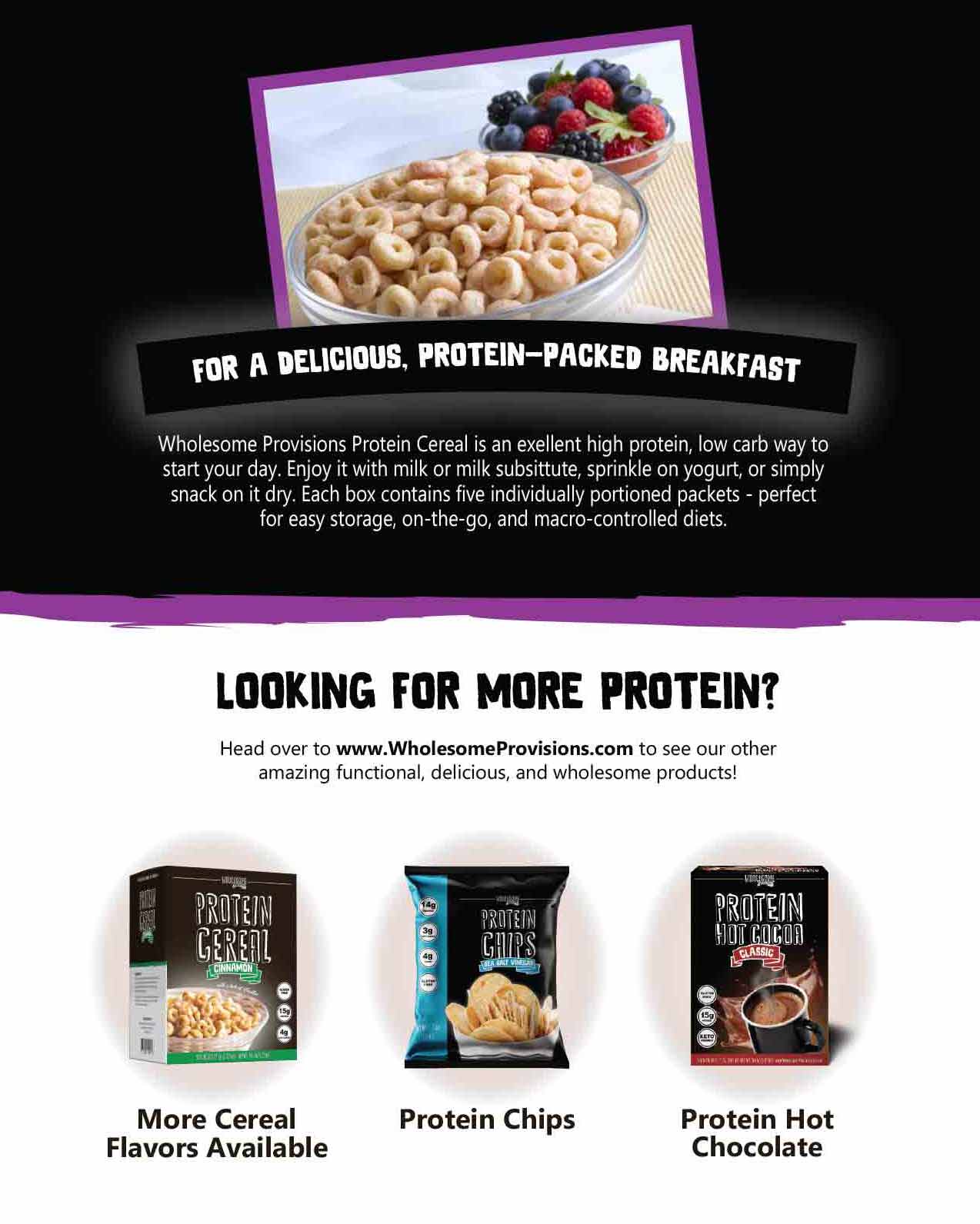 Mixed Berry Protein Cereal - High Protein & Fiber, Low Carb - Wholesome Provisions