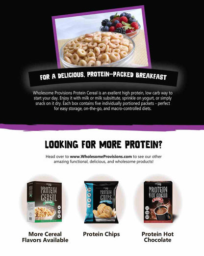 Mixed Berry Protein Cereal - High Protein & Fiber, Low Carb - Wholesome Provisions