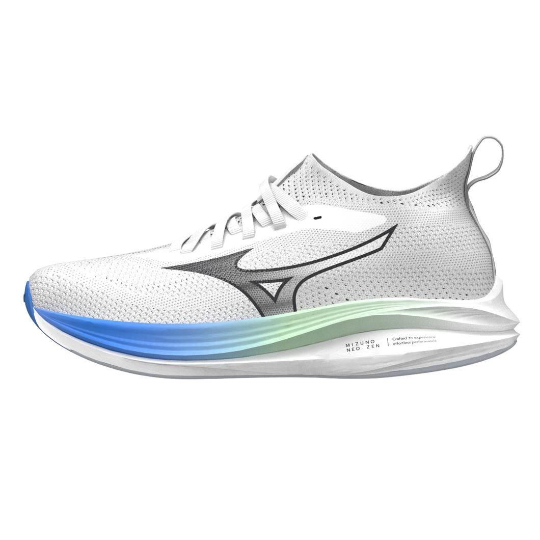 Men's Neo Zen Running Shoe - White Frontier Blue - MIZUNO - The Track and Field Store