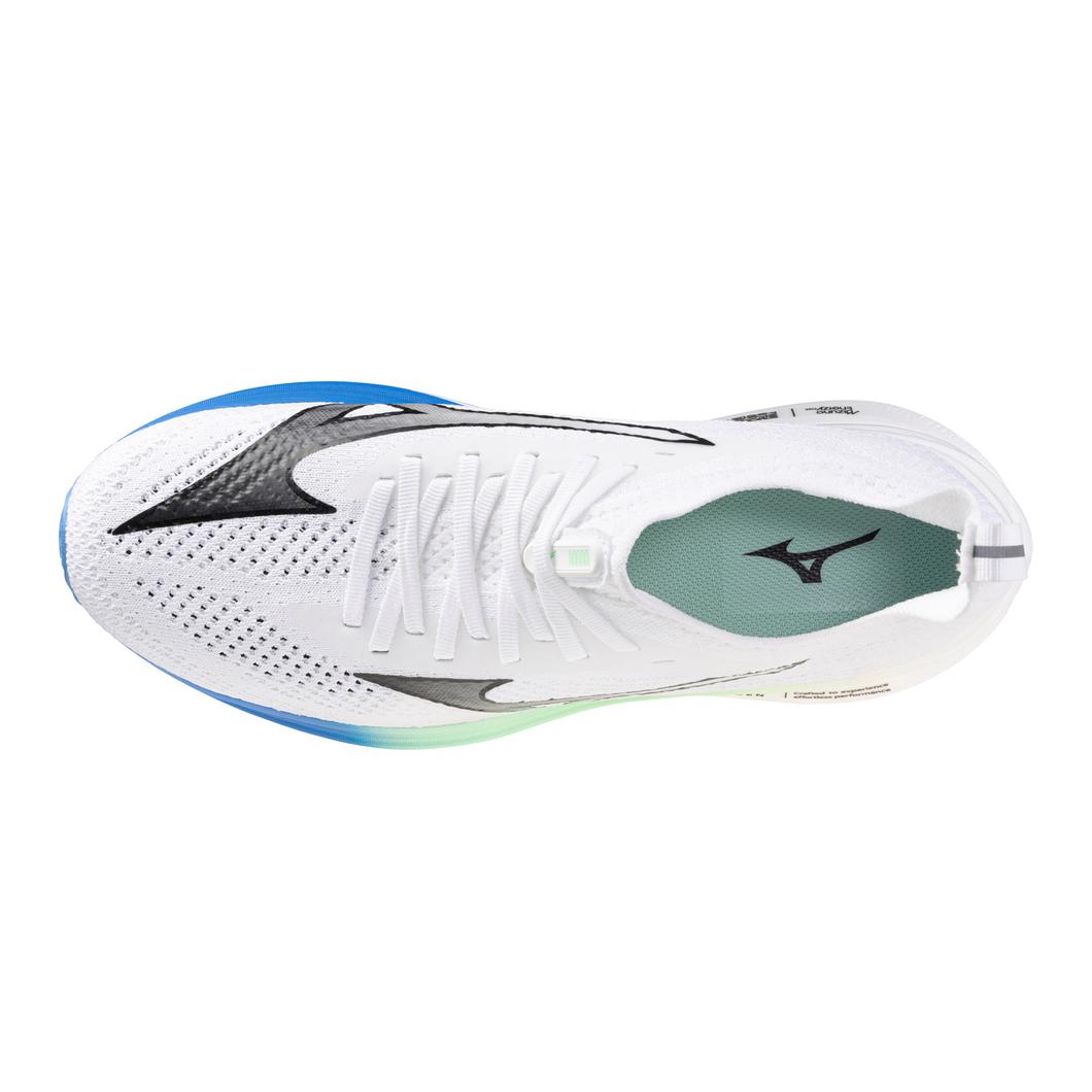 Men's Neo Zen Running Shoe - White Frontier Blue - MIZUNO - The Track and Field Store
