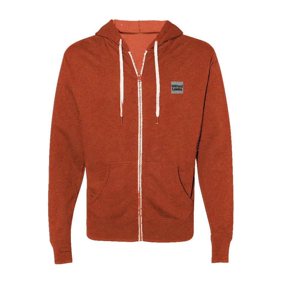Heathered French Terry Full-Zip Hooded Sweatshirt - Without Limits