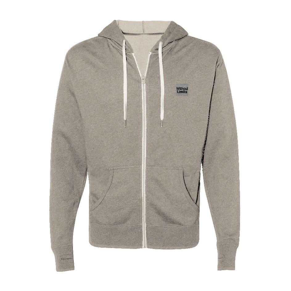 Heathered French Terry Full-Zip Hooded Sweatshirt - Without Limits