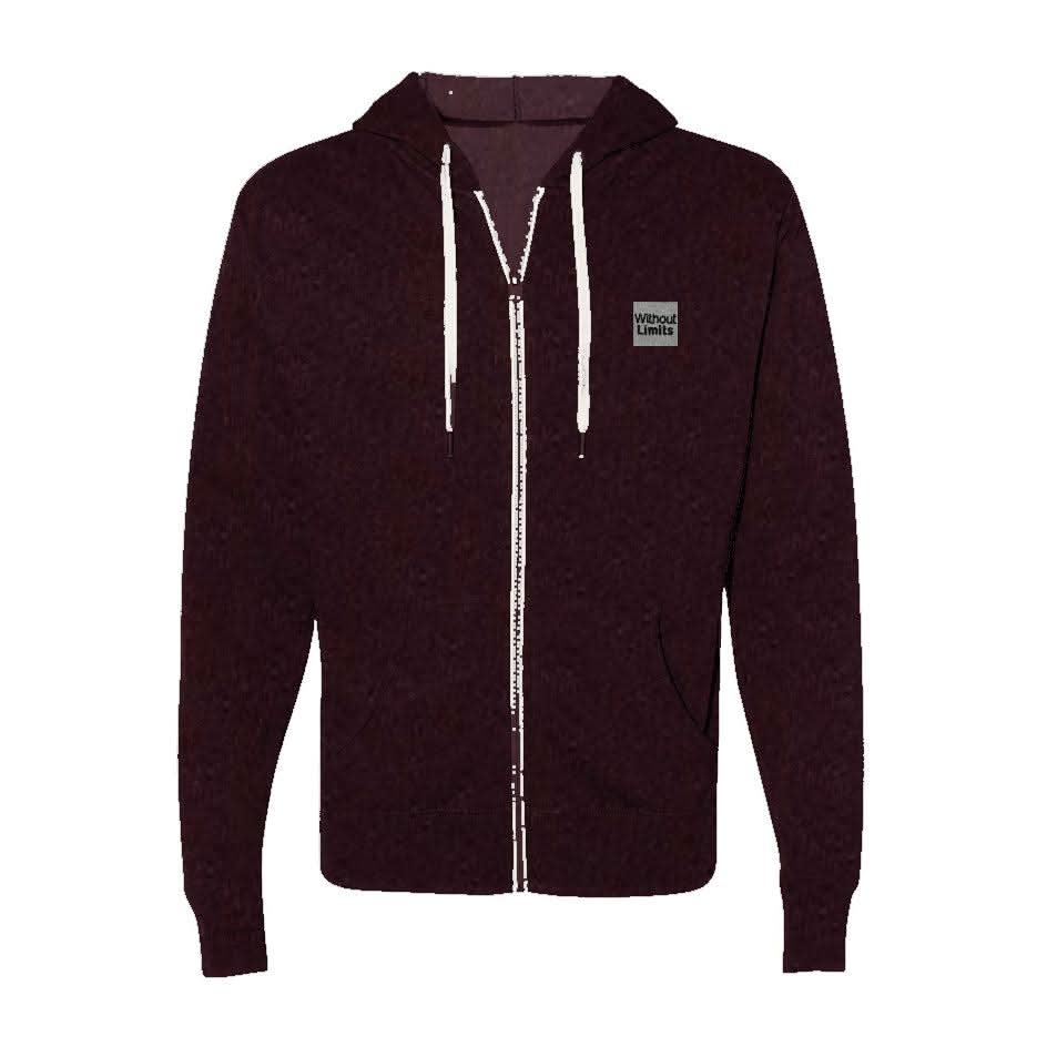 Heathered French Terry Full-Zip Hooded Sweatshirt - Without Limits