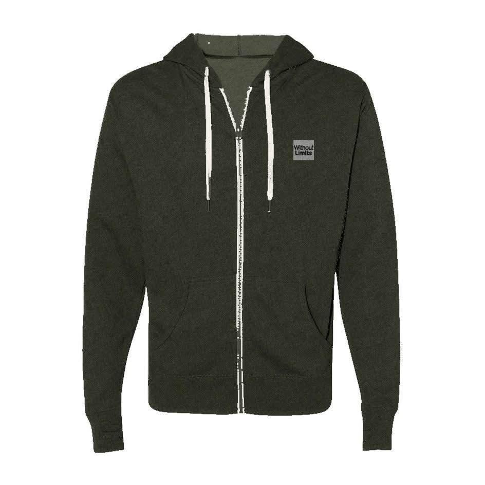 Heathered French Terry Full-Zip Hooded Sweatshirt - Without Limits