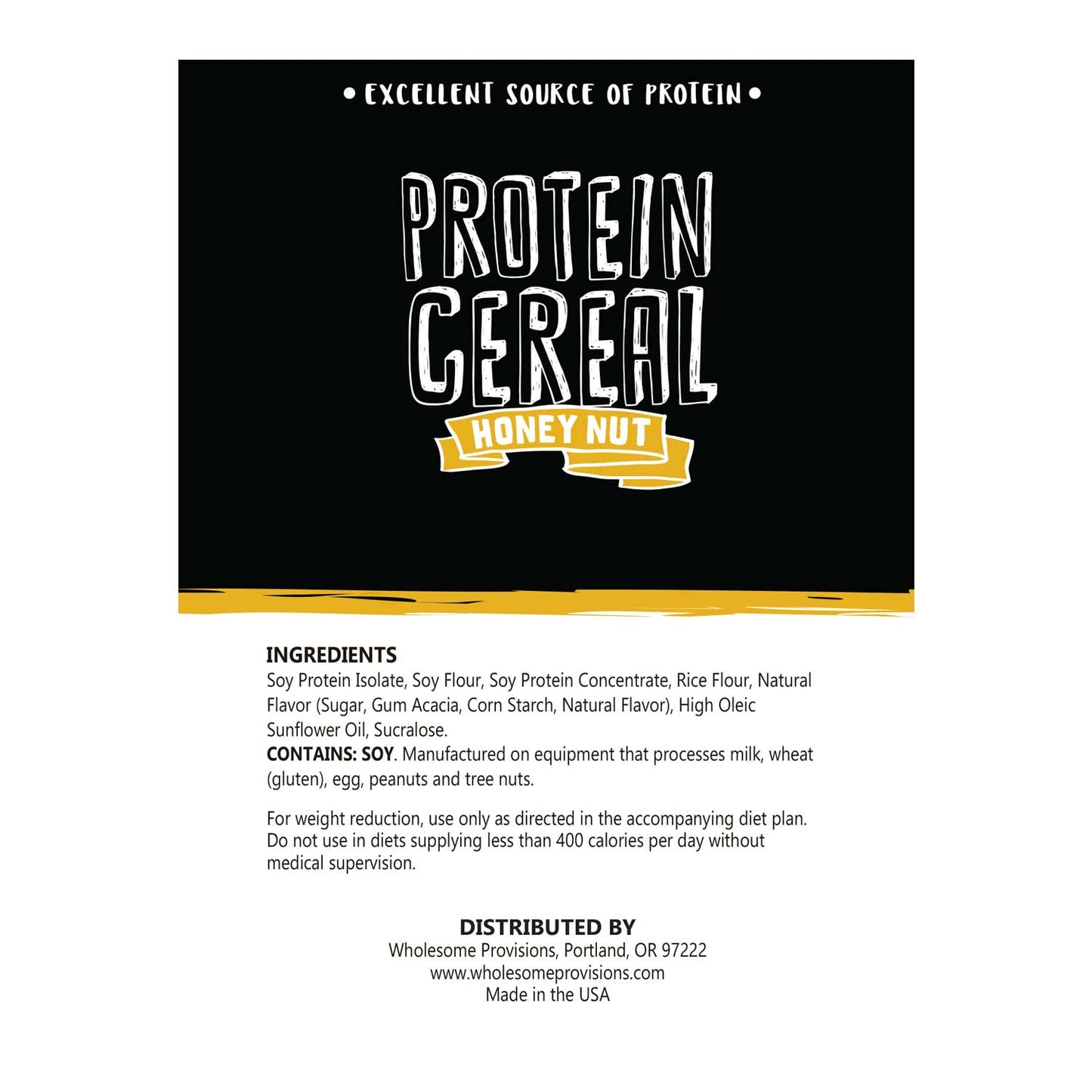 Honey Nut Protein Cereal - High Protein & Fiber, Low Carb - Wholesome Provisions