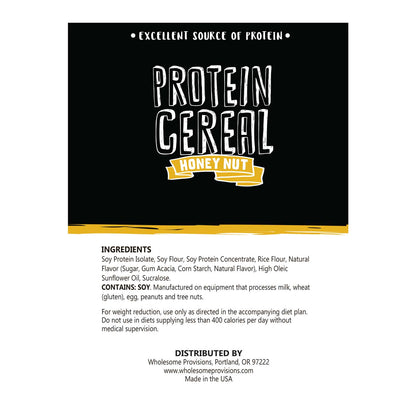 Honey Nut Protein Cereal - High Protein & Fiber, Low Carb - Wholesome Provisions