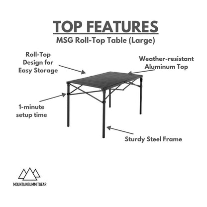 Roll Top Table - Mountain Summit Gear - The Track and Field Store