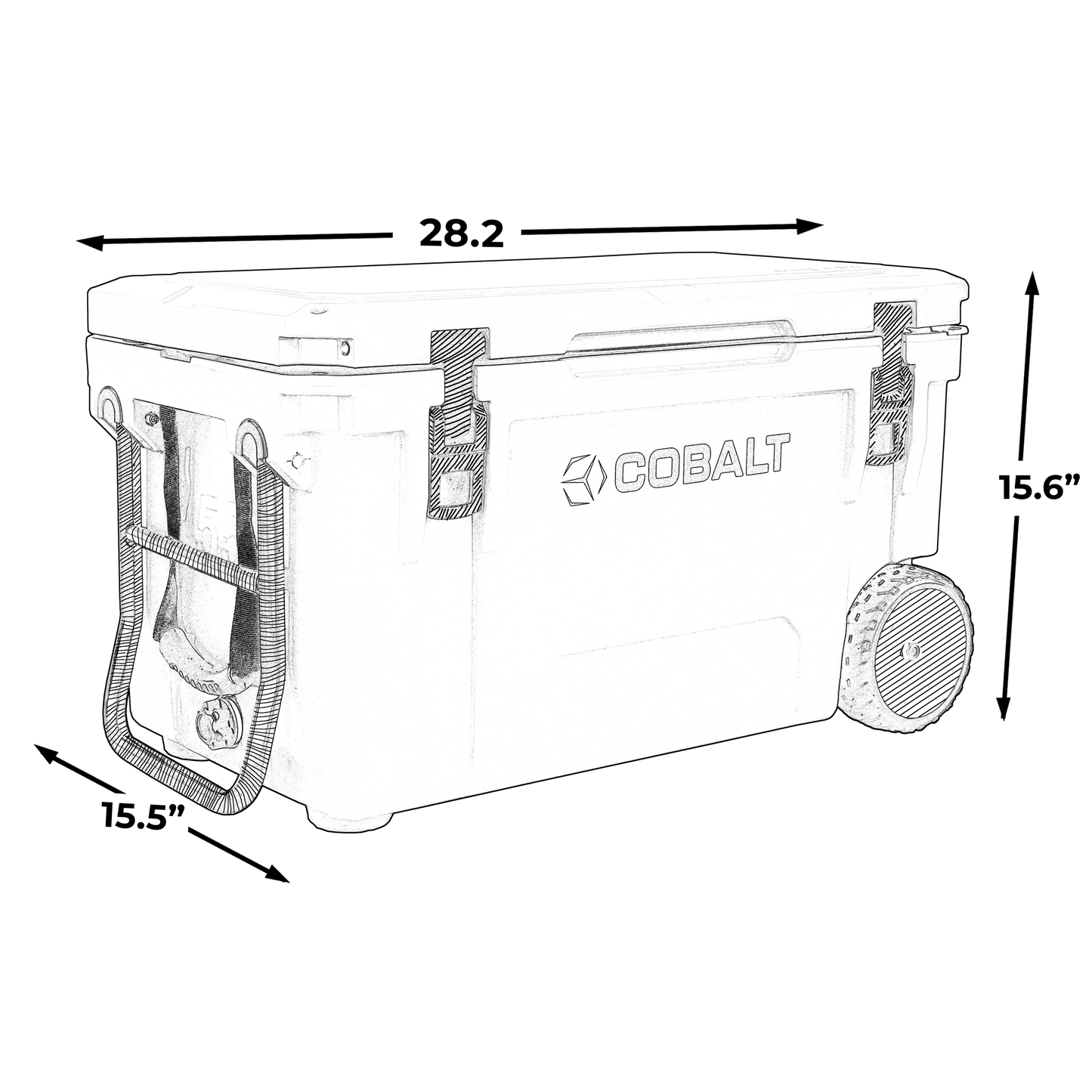 Cobalt 55 Quart with Wheels Roto-Molded Super Cooler - Blue Coolers - The Track and Field Store