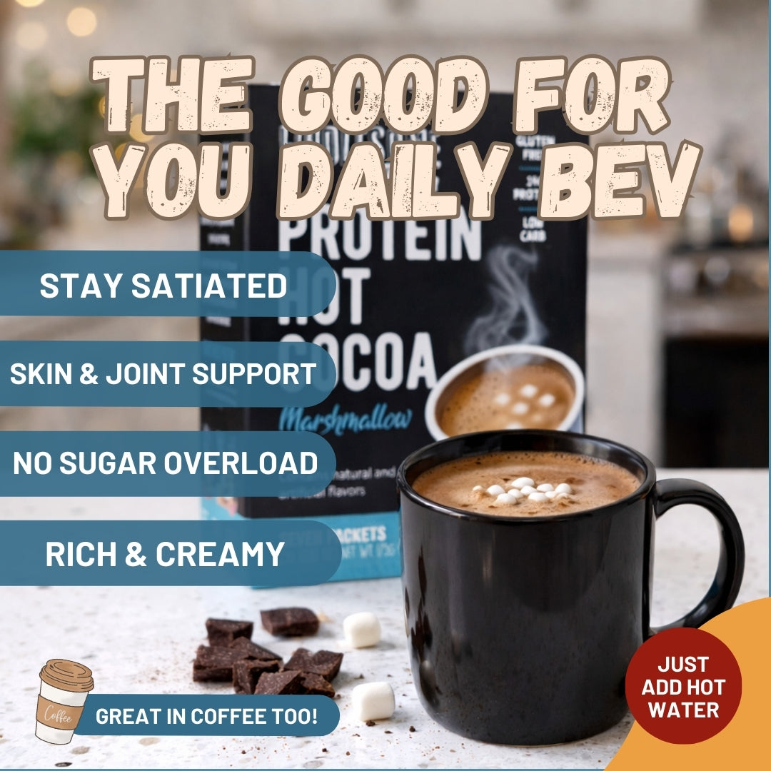 Protein Hot Chocolate with Mini Marshmallows - High Protein & Low in Carbs, Keto-Friendly