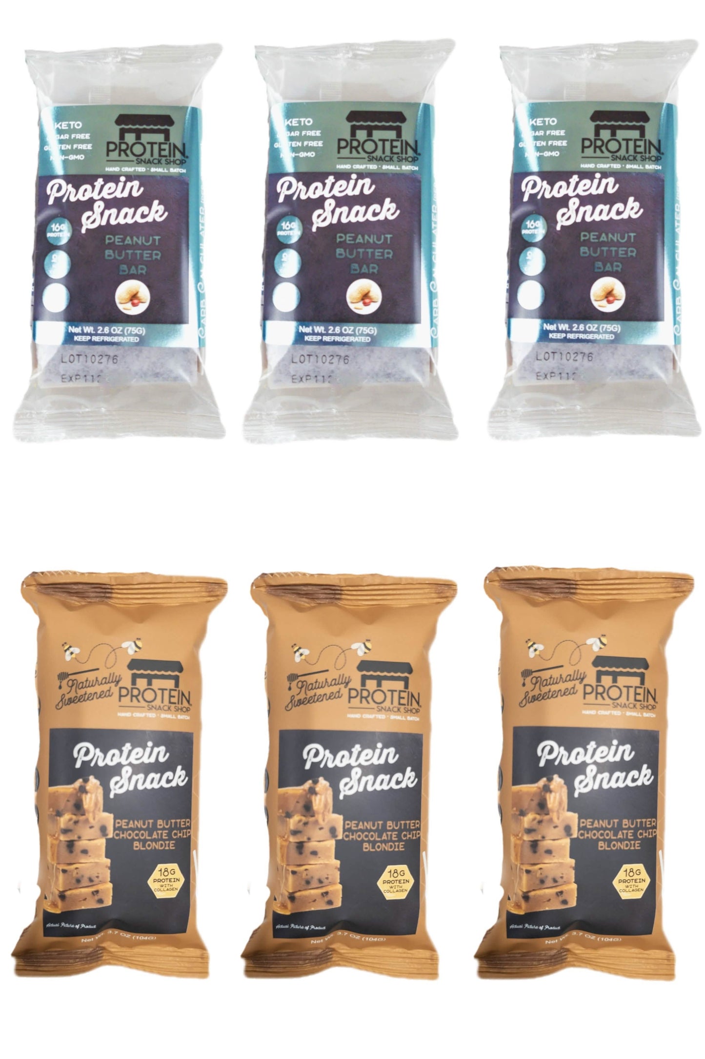 Peanut Butter Lover's Protein Pack, 6-Ct, Gluten-Free, Snack Bar - Protein Snack Shop