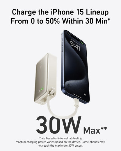 Anker Nano Power Bank (30W, Built-In USB-C Cable) Anker