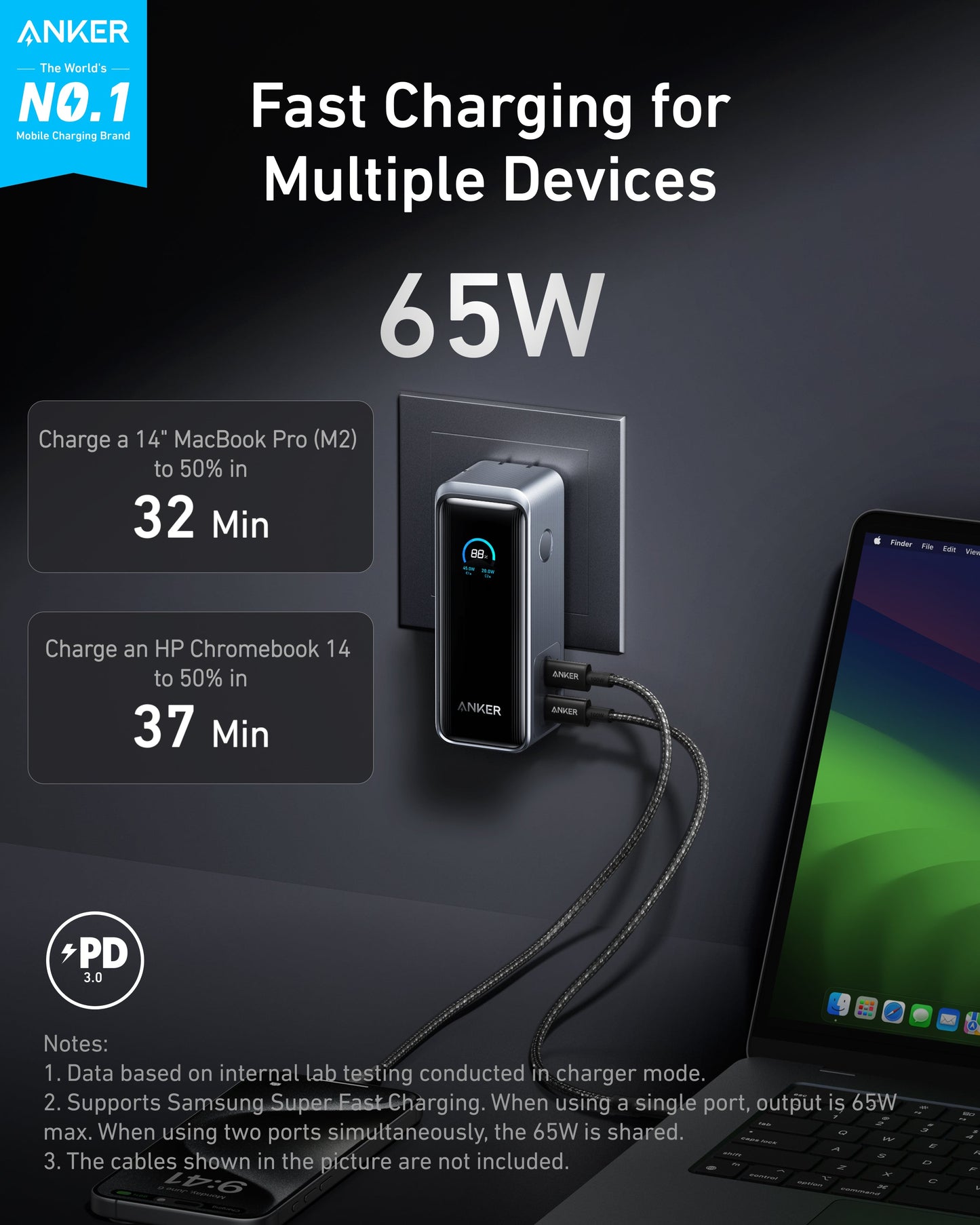 Anker Prime Power Bank (9.6K, 65W, Fusion) Anker
