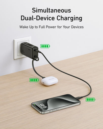 Anker Power Bank (30W, 5k,  Fusion, Built-In USB-C Cable) Anker