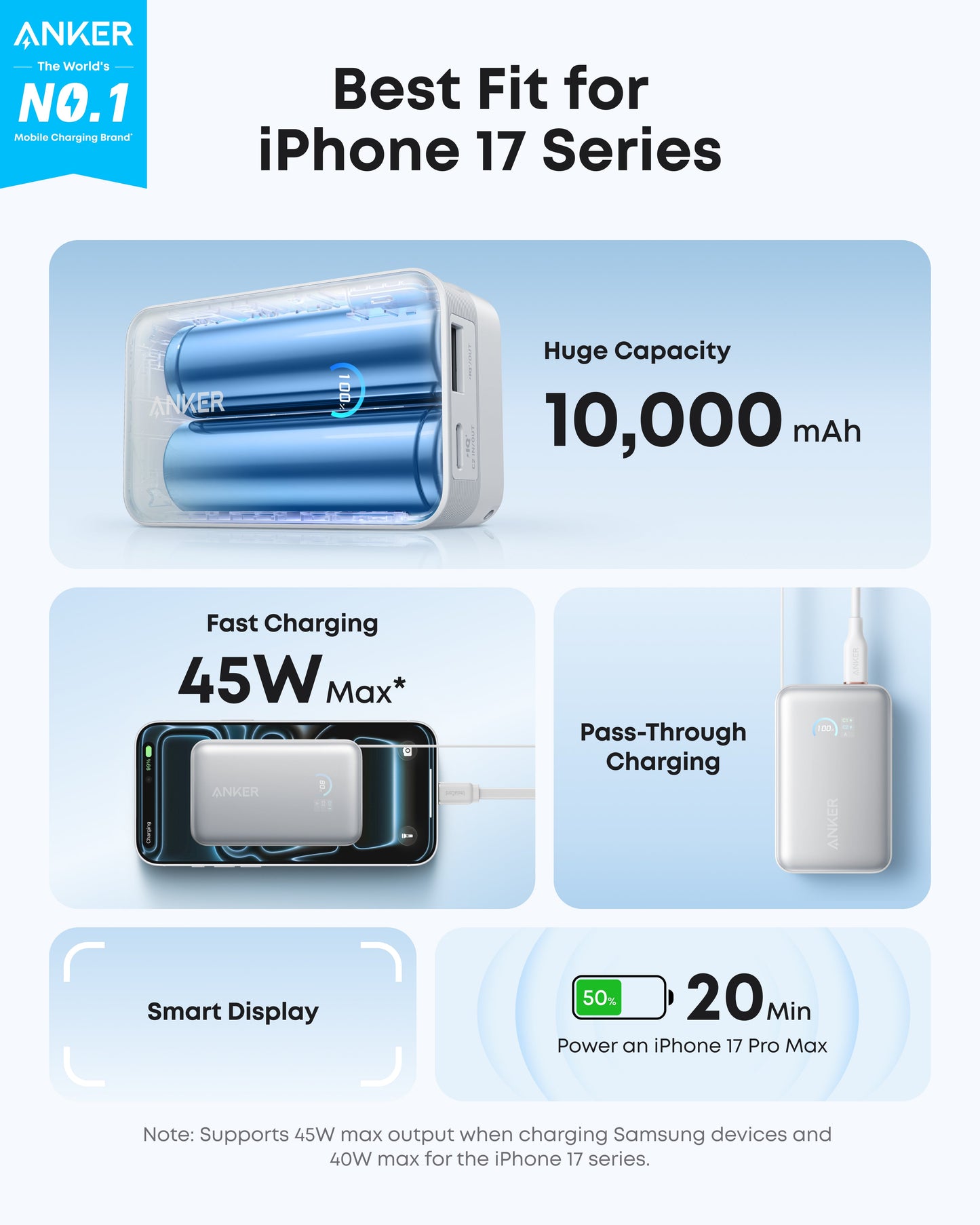 Anker Nano Power Bank (10K, 45W, Built-In Retractable USB-C Cable) Anker