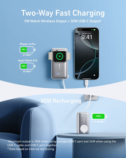 Anker MagGo Power Bank (10K, 35W, For Apple Watch) Anker