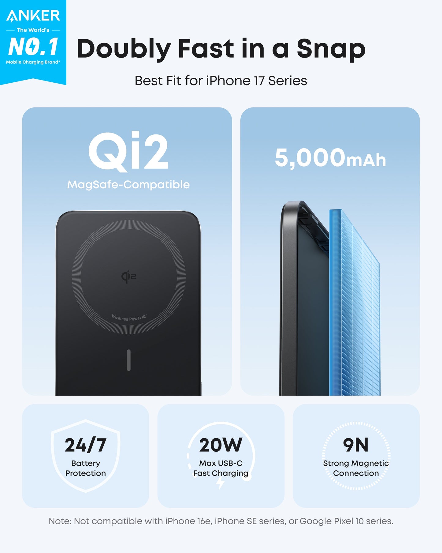 Anker Nano Power Bank (5K, MagGo, Slim) Anker