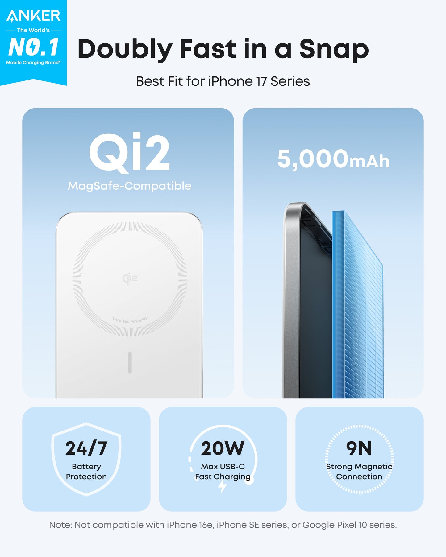 Anker Nano Power Bank (5K, MagGo, Slim) Anker