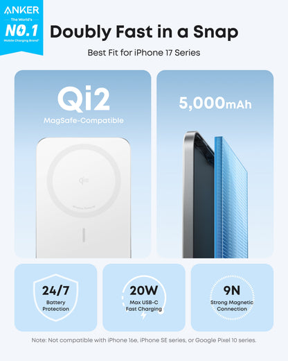 Anker Nano Power Bank (5K, MagGo, Slim) Anker