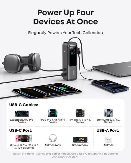 Anker Laptop Power Bank (25K, 165W, Built-In and Retractable Cables) Anker