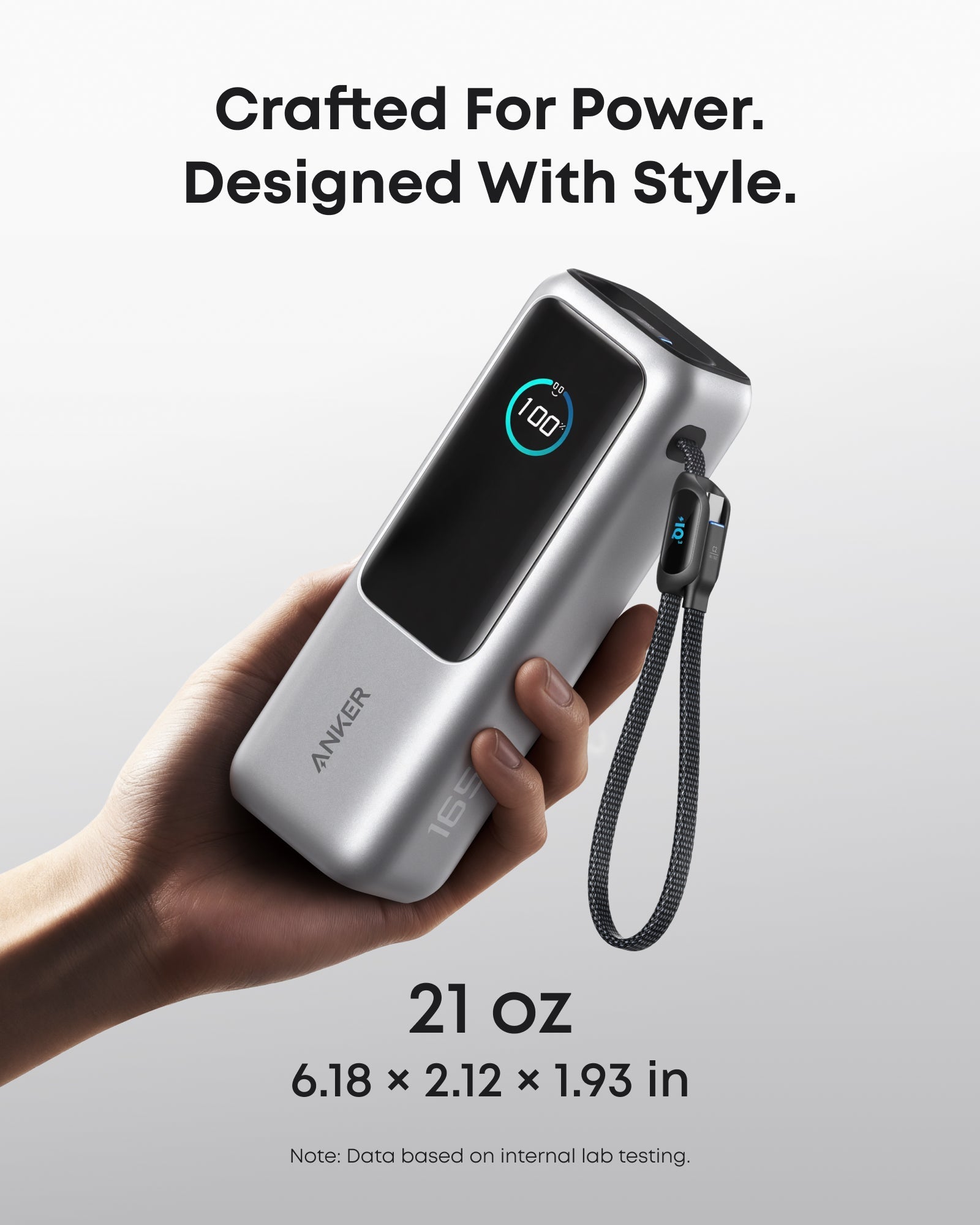 Anker Laptop Power Bank (25K, 165W, Built-In and Retractable Cables) Anker