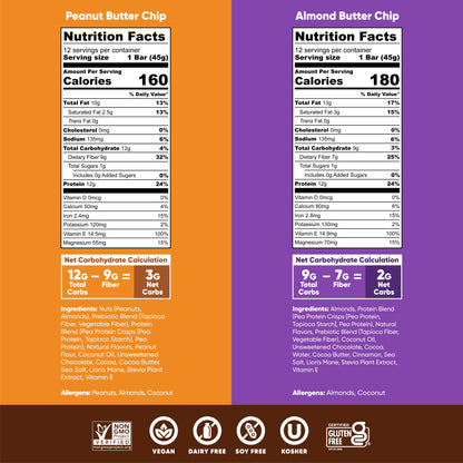 Almond Butter Chip & Peanut Butter Chip (24 Bars) - IQ Bar - The Track and Field Store