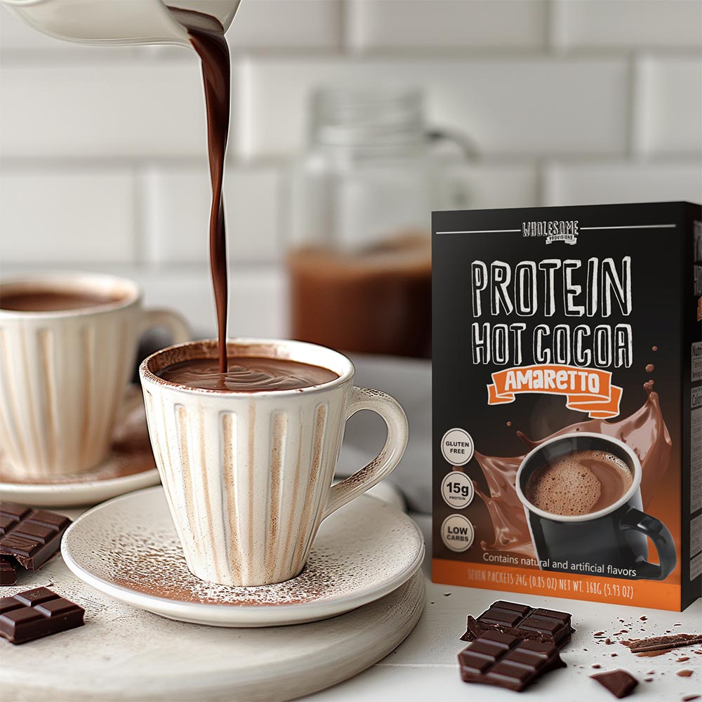 Amaretto Protein Hot Chocolate - High Protein & Low in Carbs, Keto-Friendly - Wholesome Provisions - The Track and Field Store