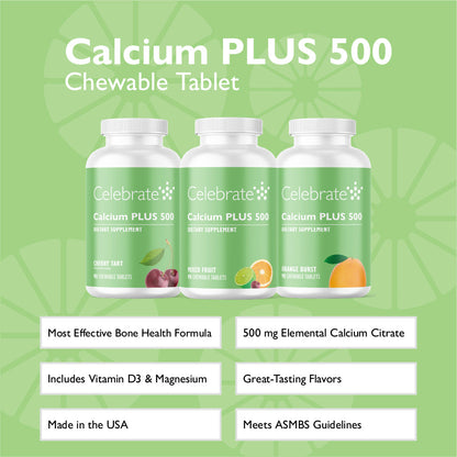 Calcium PLUS 500 Chewable - Celebrate Vitamins Celebrate Vitamins