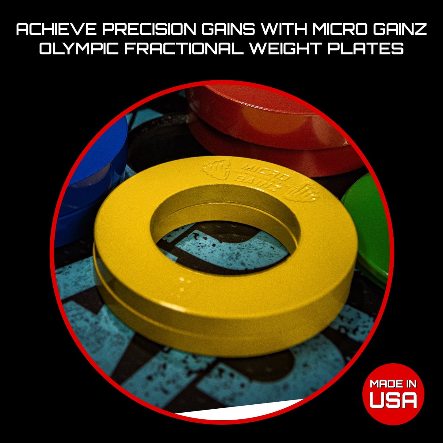 Micro Gainz Olympic Size Fractional Weight Plates Pair of .50LB Plates