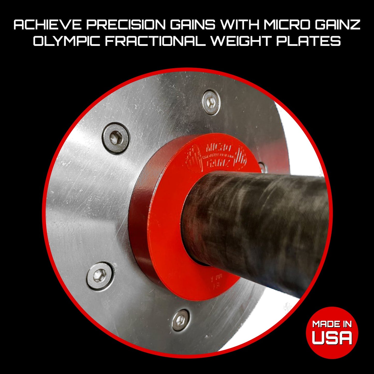 Micro Gainz Olympic Size Fractional Weight Plates Pair of 1LB Plates