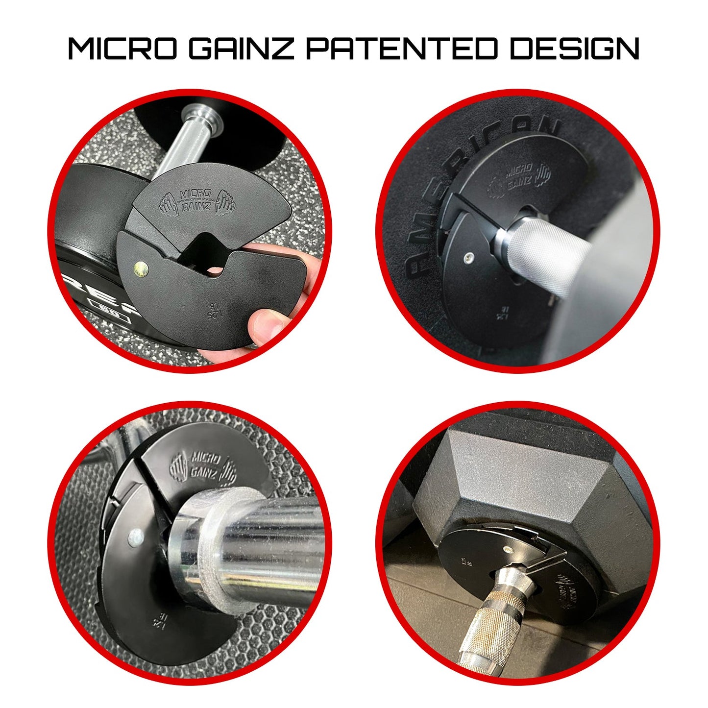 Micro Gainz Quad Pack of 1LB, 1.25LB, 2.5LB, & 3.75LB Dumbbell Fractional Weight Plates
