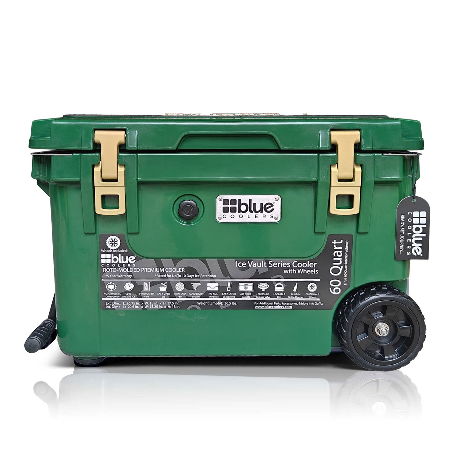 60 Quart Ice Vault Roto-Molded Cooler with Wheels