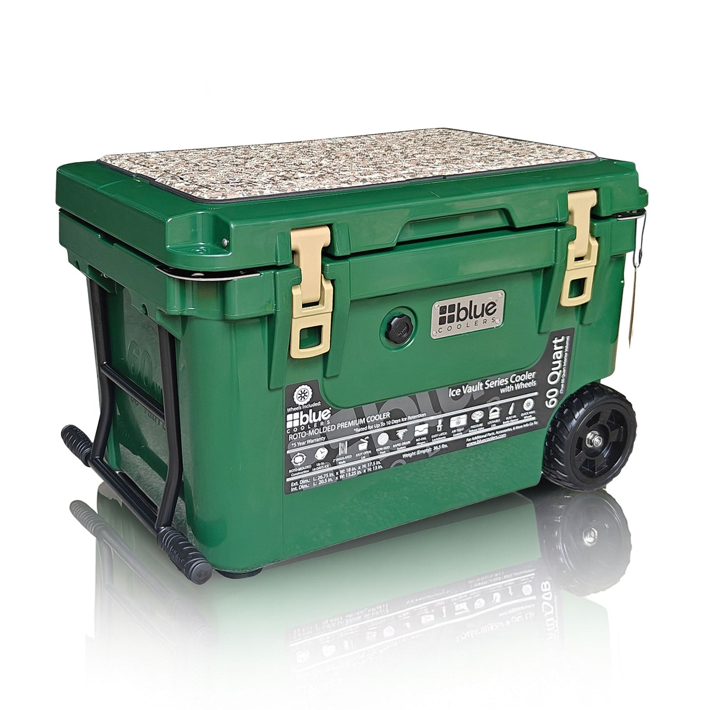 60 Quart Ice Vault Roto-Molded Cooler with Wheels