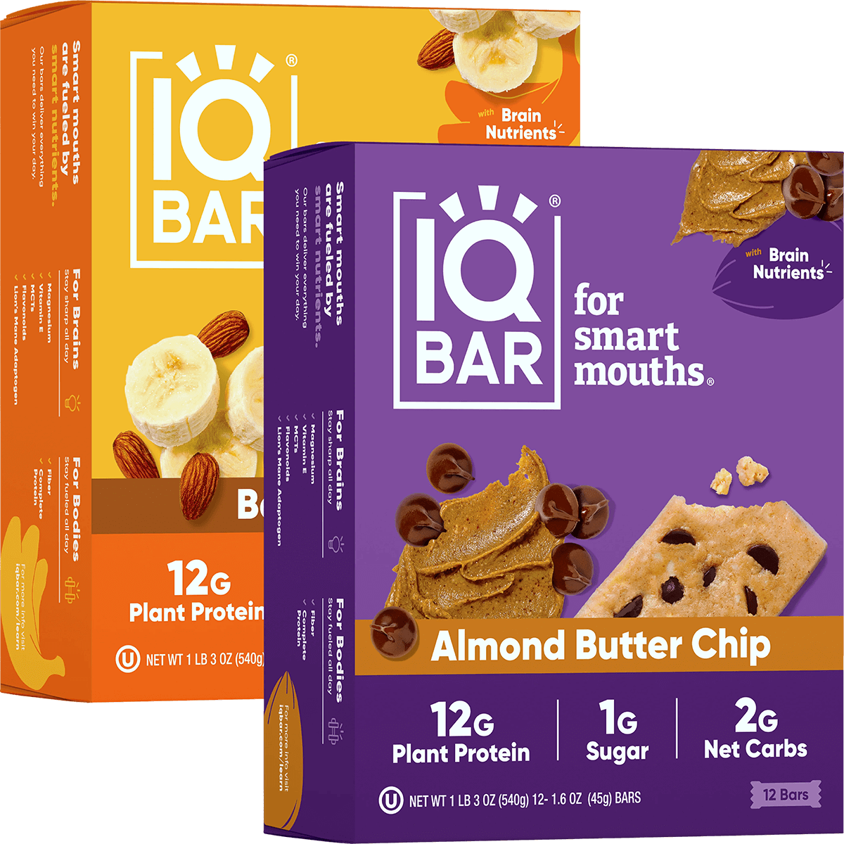 Almond Butter Chip & Banana Nut (24 Bars) - IQ Bar - The Track and Field Store