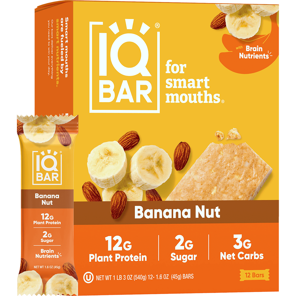 Banana Nut (12 Bars) - IQ Bar - The Track and Field Store