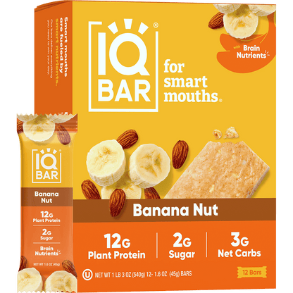 Banana Nut (12 Bars) - IQ Bar - The Track and Field Store