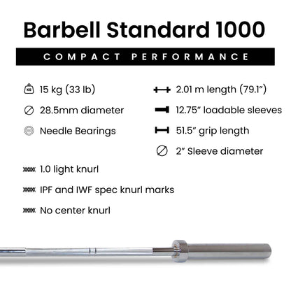 Barbell 1000 Compact Barbell Weight Sets - Barbell Standard