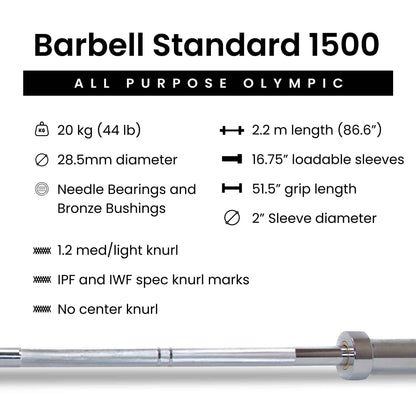 Barbell 1500 Olympic Barbell Weight Sets - Barbell Standard
