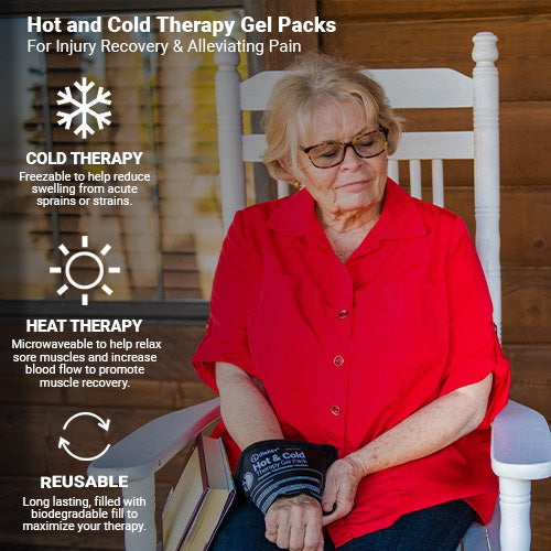 Premium Reusable Hot and Cold Therapy Gel Pack with Securement Straps - The Track and Field Store