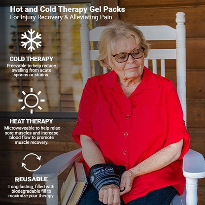 Premium Reusable Hot and Cold Therapy Gel Pack with Securement Straps - The Track and Field Store