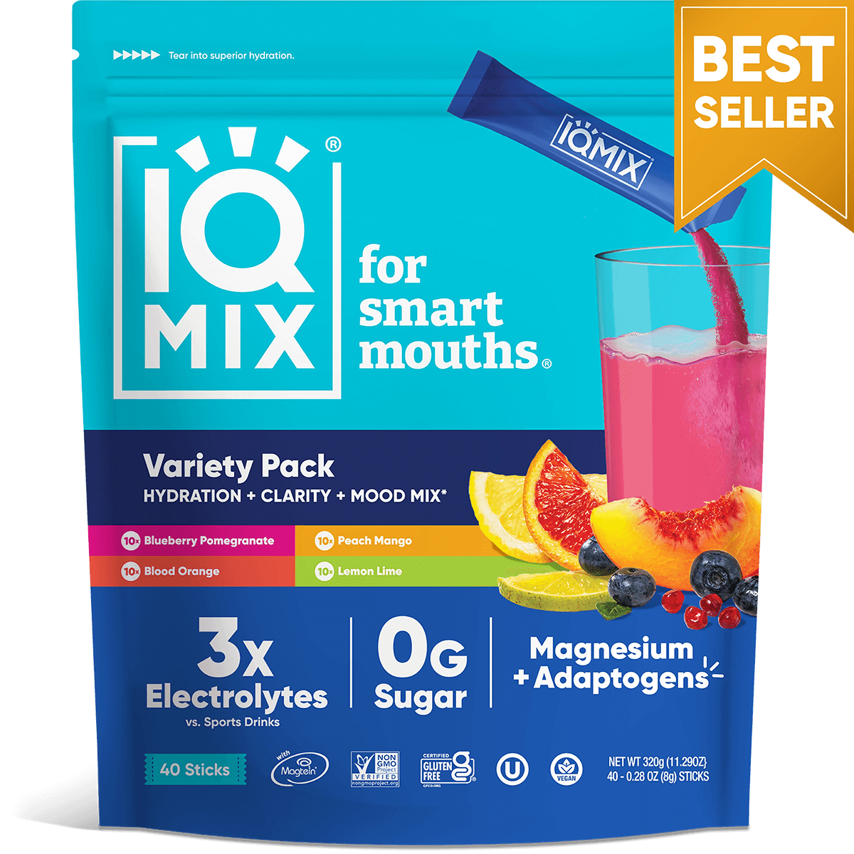 IQMIX Variety Pack (40 Sticks) - IQ Bar - The Track and Field Store