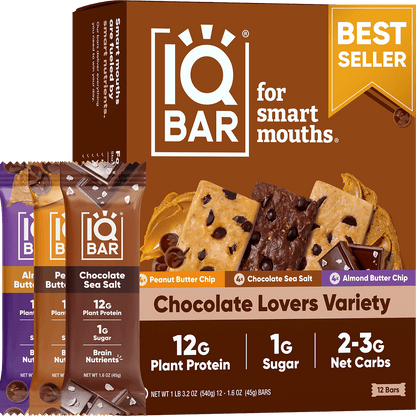 Chocolate Lovers Variety (12 Bars) - IQ Bar - The Track and Field Store