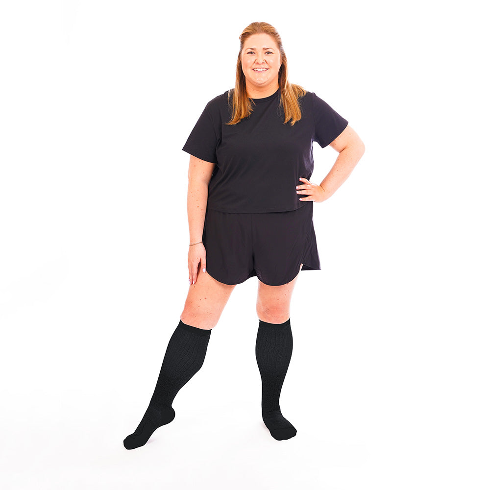 Marathon Wide-Calf, Black on Black - ProCompression - The Track and Field Store