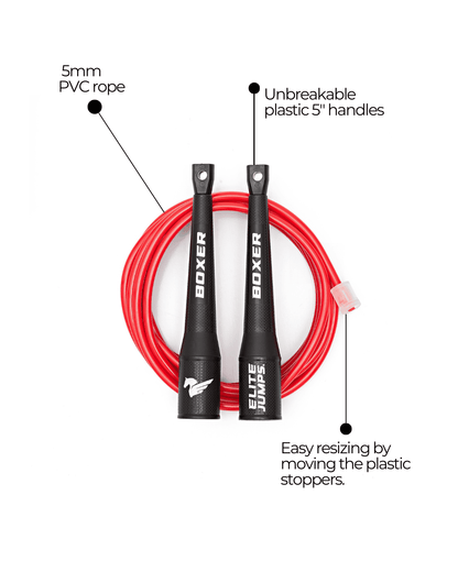Boxer Training Jump Rope - 5mm PVC - Elite Jumps