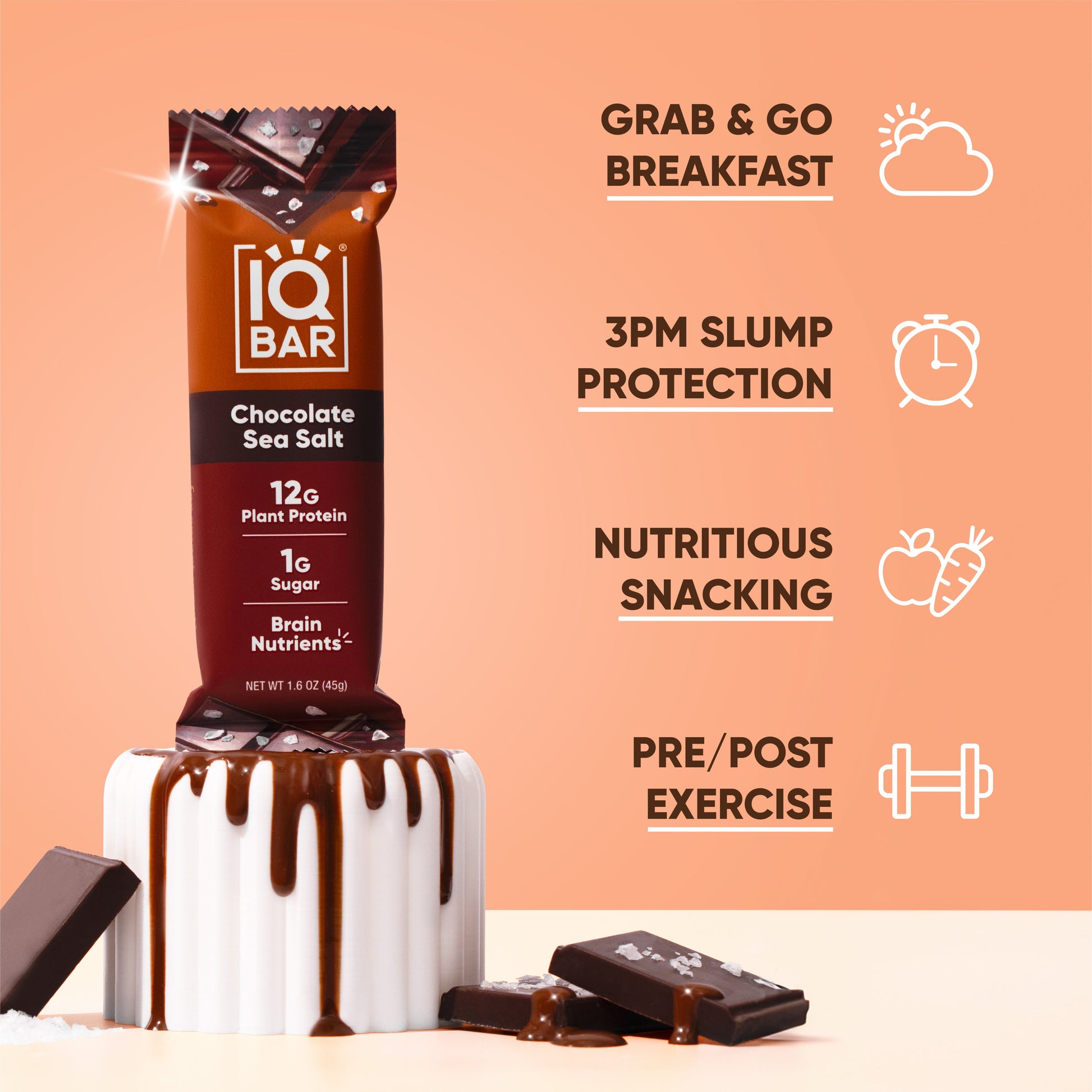 Chocolate Sea Salt (12 Bars) - IQ Bar - The Track and Field Store
