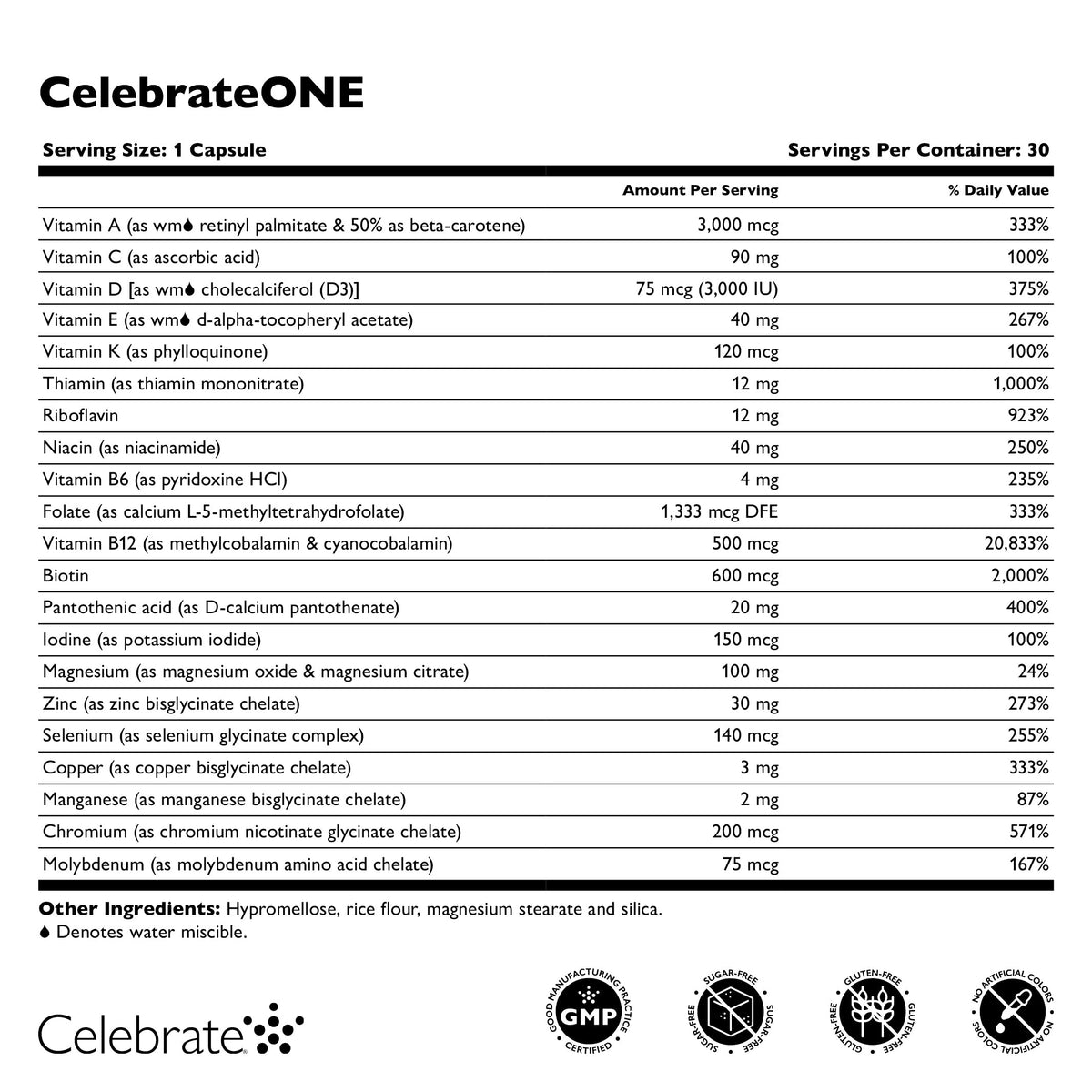 CelebrateONE Bariatric One A Day Multivitamin Capsules, Iron Free