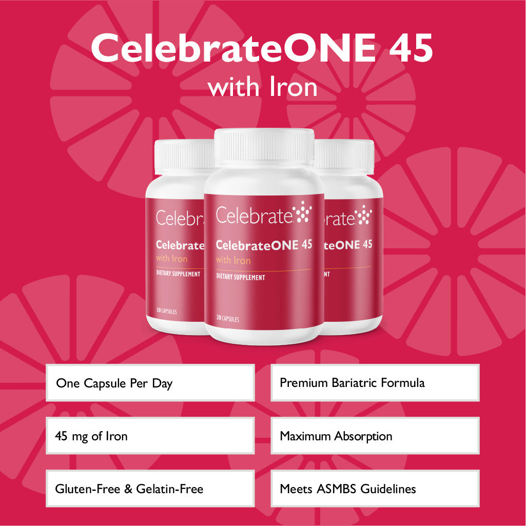 CelebrateONE 45 Once Daily Bariatric Multivitamin with Iron Capsules - Celebrate Vitamins Celebrate Vitamins