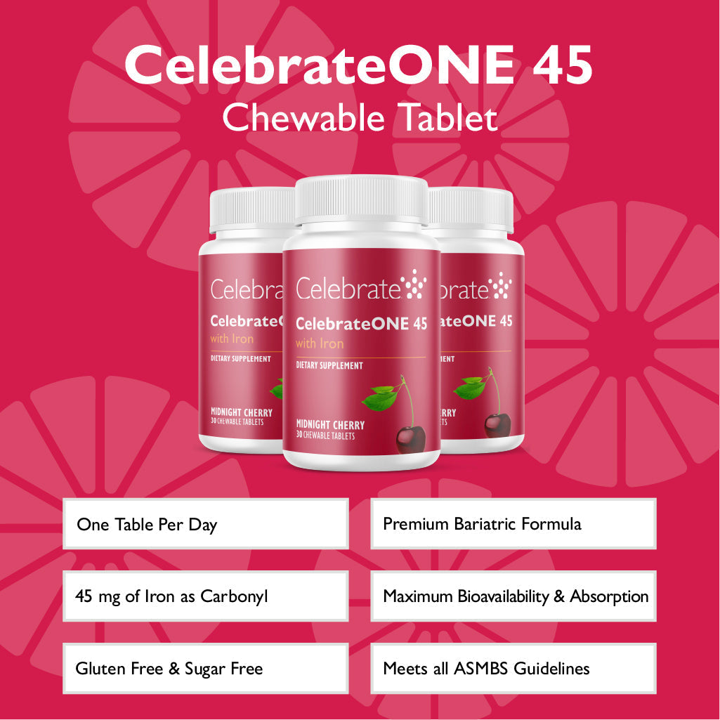 CelebrateONE 45 Once Daily Bariatric Chewable Multivitamin with Iron - Celebrate Vitamins Celebrate Vitamins