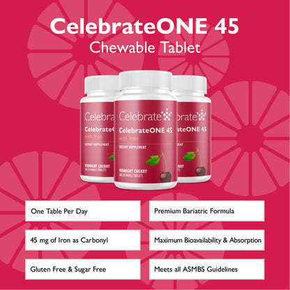 CelebrateONE 45 Once Daily Bariatric Chewable Multivitamin with Iron - Celebrate Vitamins Celebrate Vitamins