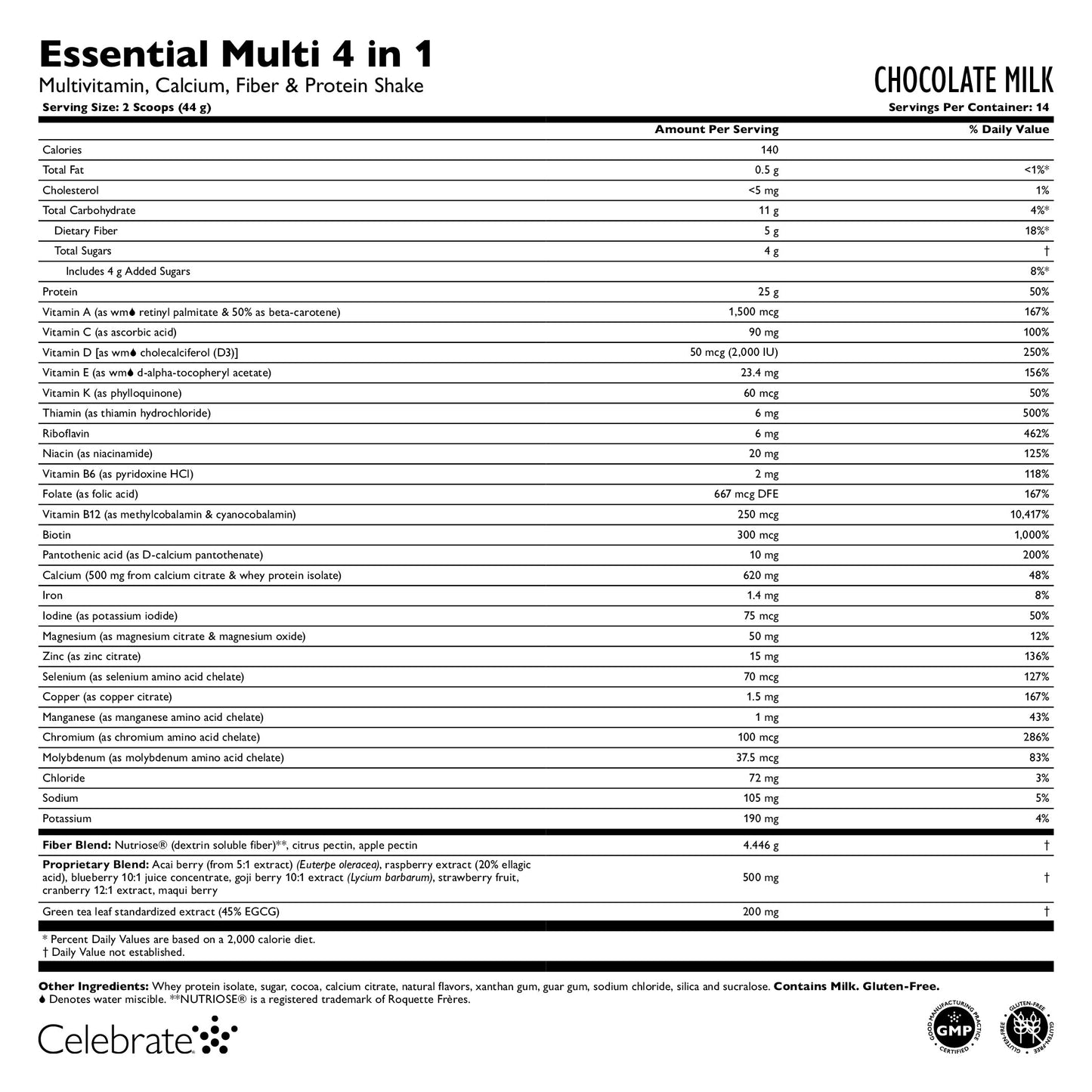 Essential Multi 4 in 1 Multivitamin Protein Powder with Calcium & Fiber